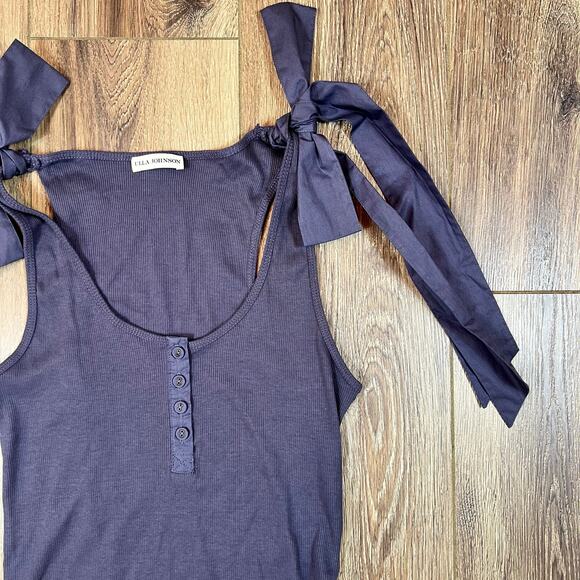 Ulla Johnson Bailey Tank Bow Shoulders Tank Top - Picture 4 of 6